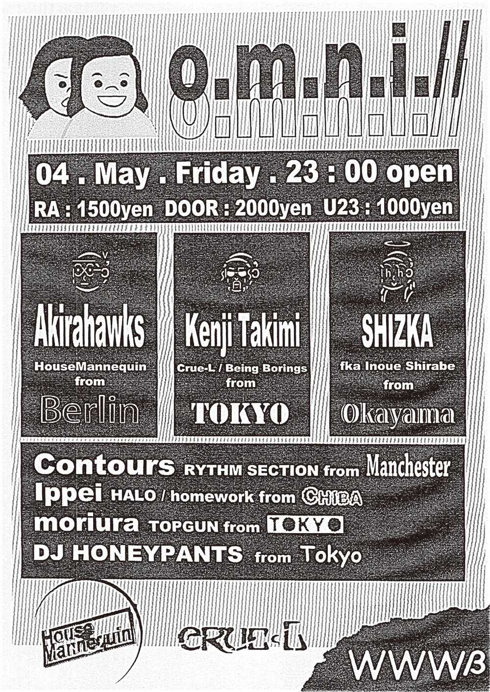 05/04(Fri) Akirahawks / KENJI TAKIMI / SHIZKA / Contours / DJ